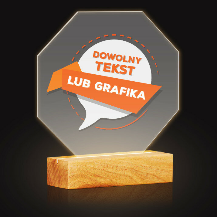 Projekt własny - Wydruk na szkle akrylowym led ośmiokąt