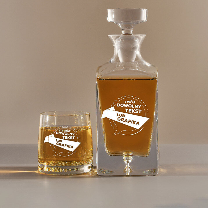 Projekt własny - Zestaw Grawerowana Karafka I Szklanki Do Whisky