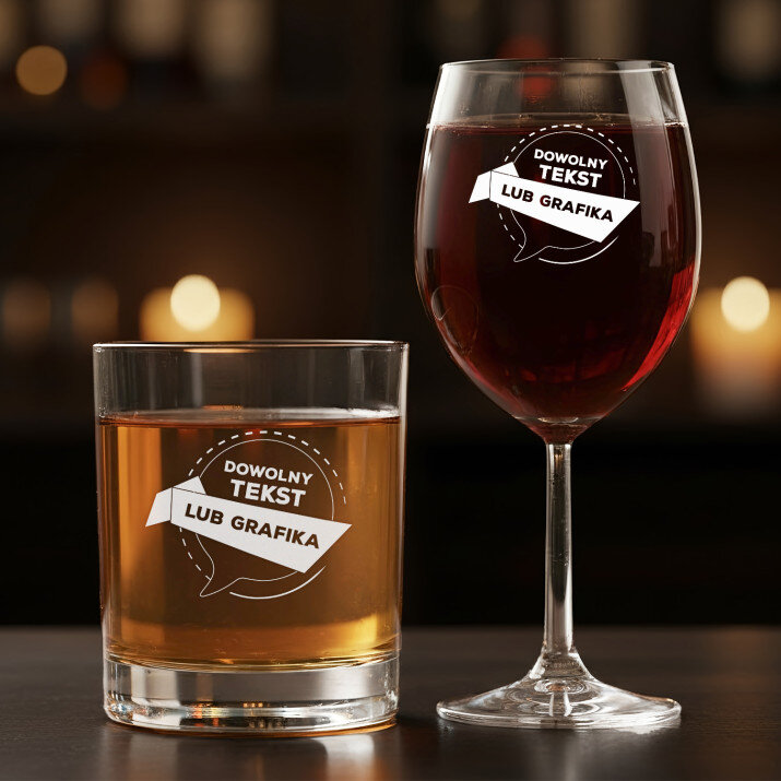Projekt własny - Zestaw kieliszek do wina i szklanka do whisky