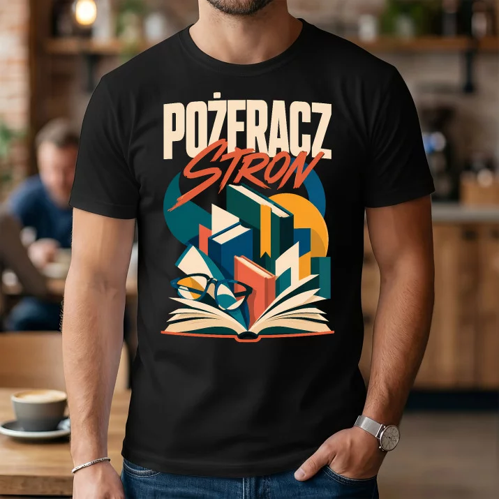 Koszulka Męska Dla Mola Książkowego Prezent Dla Mężczyzny: Pożeracz Stron