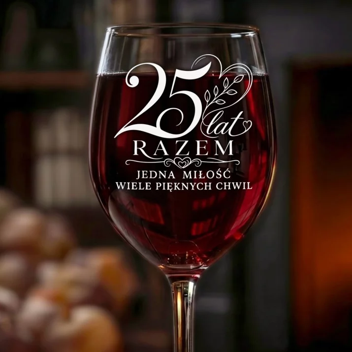 Kieliszek Do Wina Na 25 Rocznicę Ślubu Prezent Dla Kobiety: 25 Lat Razem