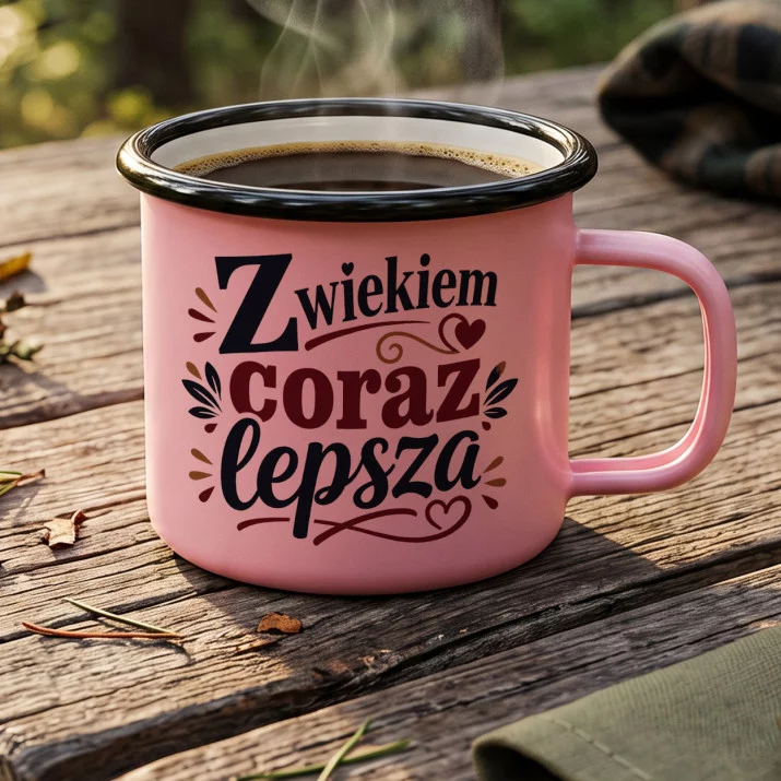 Kubek Emaliowany Na Czterdziestkę Prezent Dla 40 Latki Kobiety: Dojrzały Humor