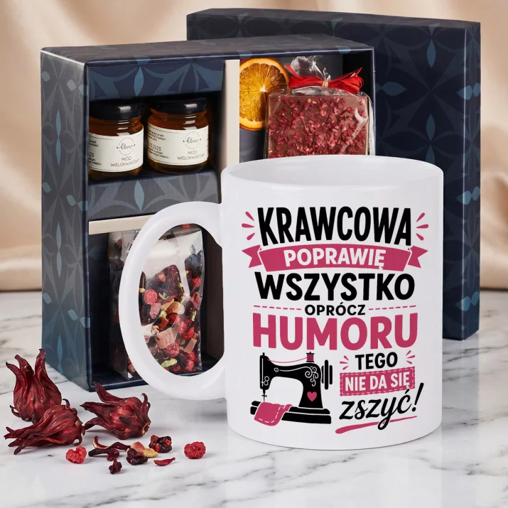Zestaw Prezenowy Z Kubkiem Dla Krawcowej: Poprawię Wszystko Zestaw Prezenowy Z Kubkiem Dla Krawcowej: Poprawię Wszystko