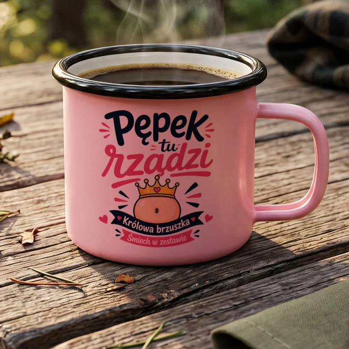 Kubek Emaliowany Na Pępkowe Prezent Dla Kobiety: Pępkowy Humor