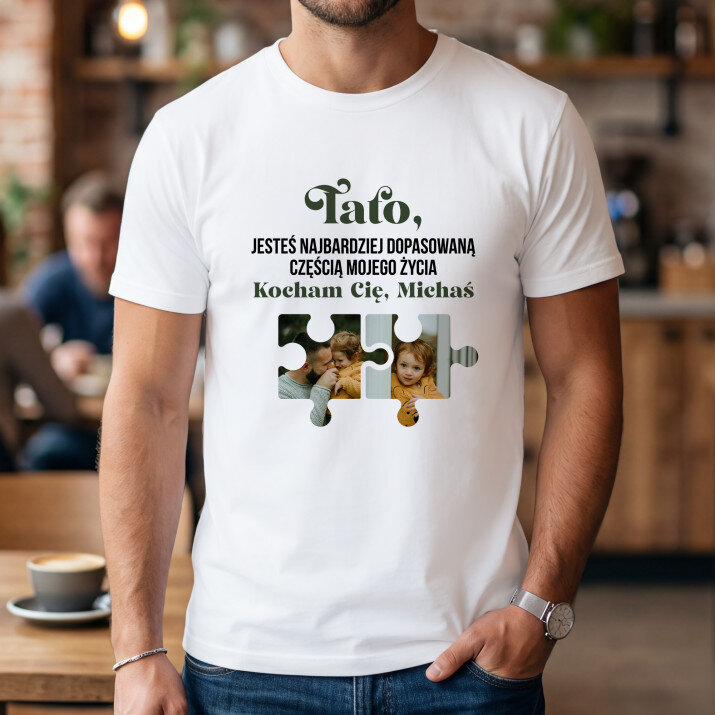 Puzzle tata - Koszulka męska z nadrukiem
