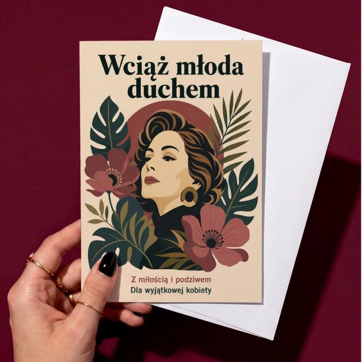Kartka z Życzeniami Na 70 Dla 70 Latki Kobiety: Botaniczna Retro Kartka z Życzeniami Na 70 Dla 70 Latki Kobiety: Botaniczna Retro