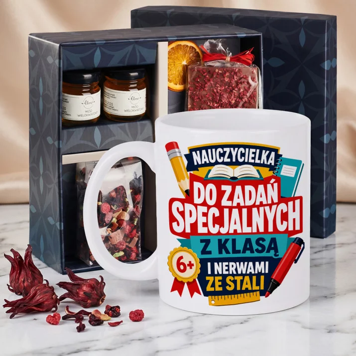 Zestaw Prezenowy Z Kubkiem Dla Nauczycielki Na Koniec Roku Na Dzień Nauczyciela: Do Zadań Specjalnych Zestaw Prezenowy Z Kubkiem Dla Nauczycielki Na Koniec Roku Na Dzień Nauczyciela: Do Zadań Specjalnych