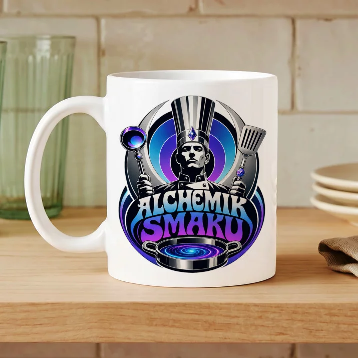 Kubek Z Nadrukiem Dla Kucharza Prezent Dla Mężczyzny: Alchemik Smaku Kubek Z Nadrukiem Dla Kucharza Prezent Dla Mężczyzny: Alchemik Smaku