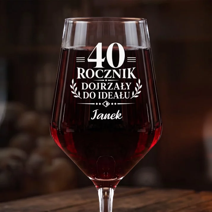 Mega Kieliszek Do Wina z Grawerem Na 40 Urodziny Prezent Dla 40 Latka Mężczyzny: 40 Rocznik Dojrzały Mega Kieliszek Do Wina z Grawerem Na 40 Urodziny Prezent Dla 40 Latka Mężczyzny: 40 Rocznik Dojrzały