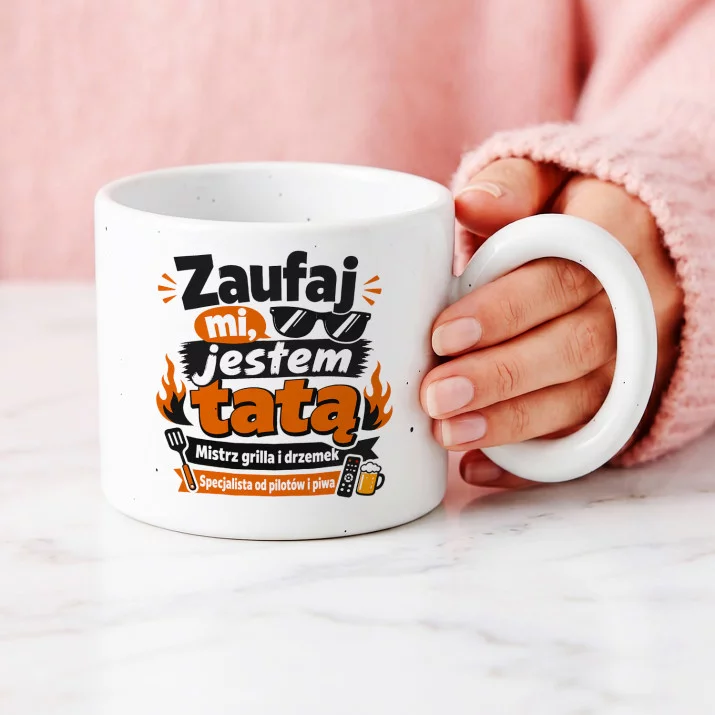 Kubek Z Okrągłym Uchem Dla Ojca Prezent Na Dzień Ojca Dla Mężczyzny: Tata Z Humorem Kubek Z Okrągłym Uchem Dla Ojca Prezent Na Dzień Ojca Dla Mężczyzny: Tata Z Humorem