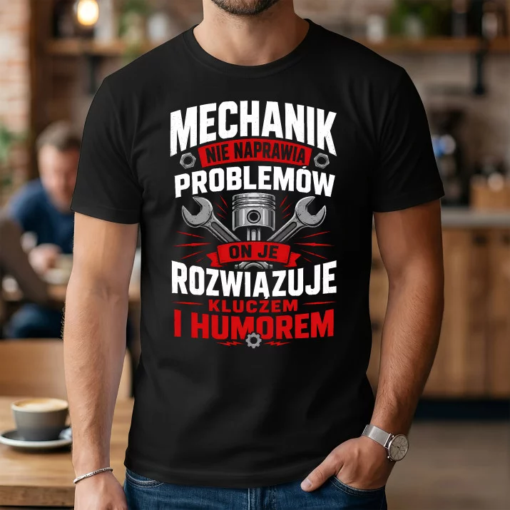 Koszulka Męska Dla Mechanika Prezent Dla Mężczyzny: Kluczem I Humorem