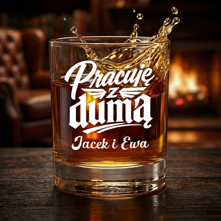 Szklanki Do Whisky z Grawerem Na Święta Dla Pracowników Prezent Dla Chłopaka Pary: Pracuję Z Dumą