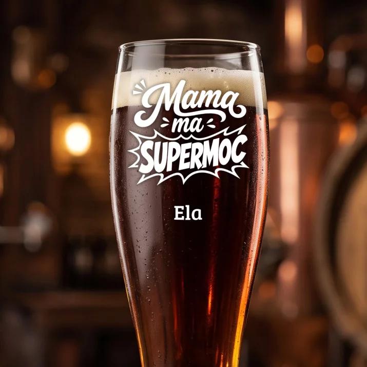 Szklanka Do Piwa Na Dzień Matki Prezent Dla Mamy Kobiety: Mama Ma Supermoc
