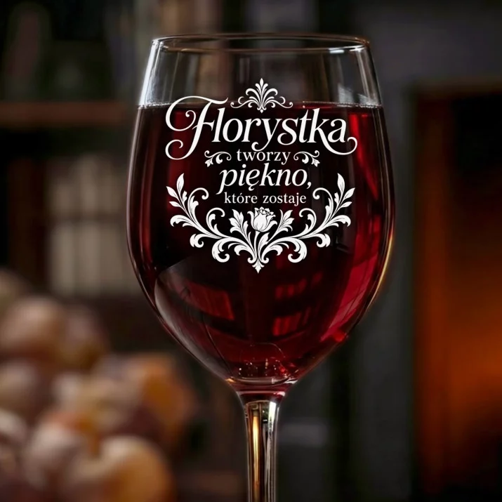 Kieliszek Do Wina Dla Florystki Prezent Dla Kobiety: Florystka Tworzy Piękno Kieliszek Do Wina Dla Florystki Prezent Dla Kobiety: Florystka Tworzy Piękno