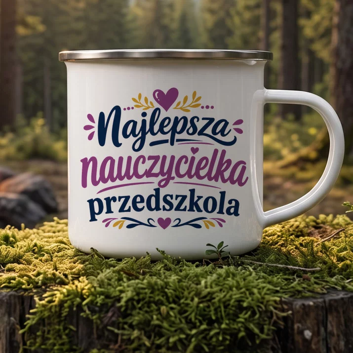 Kubek Emaliowany Dla Nauczyciela Przedszkola Prezent Dla Mężczyzny: Serce Przedszkola Kubek Emaliowany Dla Nauczyciela Przedszkola Prezent Dla Mężczyzny: Serce Przedszkola