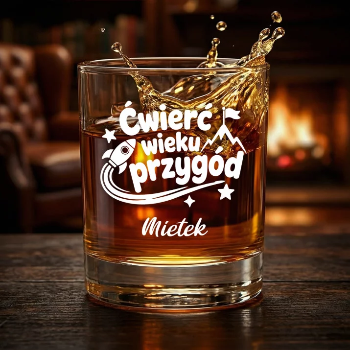 Szklanki Do Whisky z Grawerem Dla 25 Latka Prezent Na 25 Urodziny Dla Mężczyzny: Ćwierć Wieku Przygód Szklanki Do Whisky z Grawerem Dla 25 Latka Prezent Na 25 Urodziny Dla Mężczyzny: Ćwierć Wieku Przygód