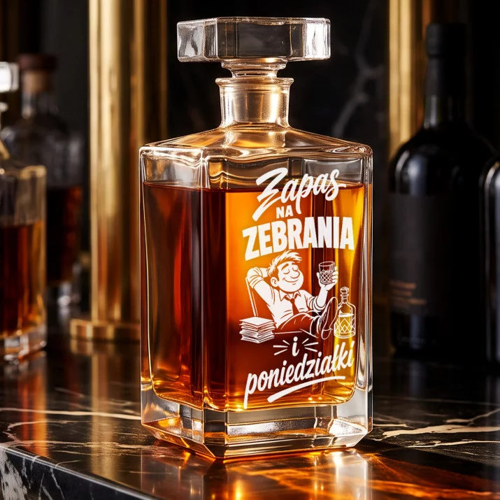 Karafka Do Whisky z Grawerem Na Dzień Chłopaka W Pracy Prezent Dla Chłopaka: Humor Biurowy