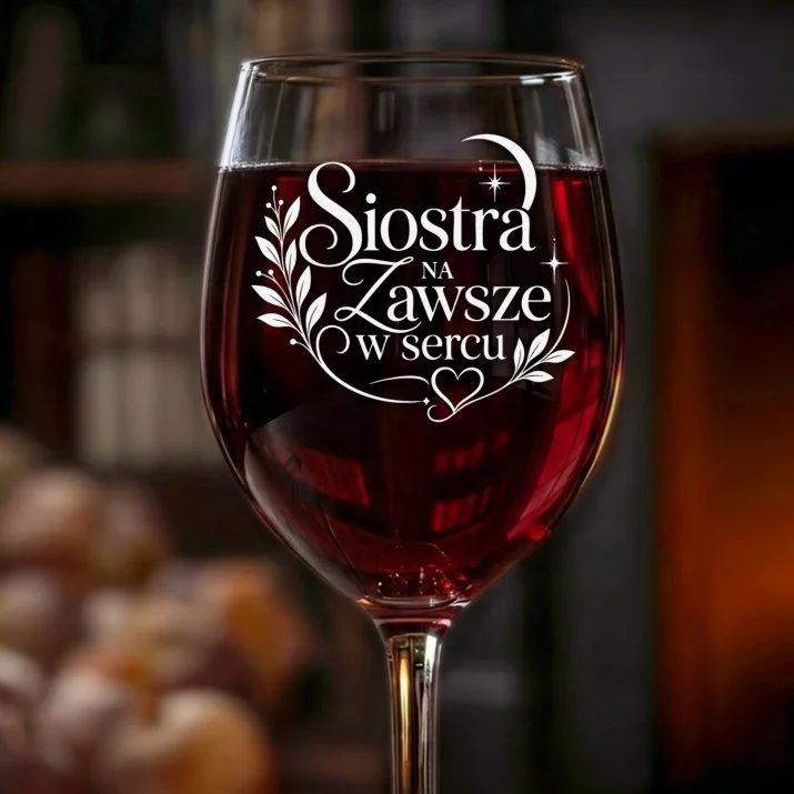 Kieliszek Do Wina Dla Siostry Prezent Dla Kobiety: Siostra Na Zawsze Kieliszek Do Wina Dla Siostry Prezent Dla Kobiety: Siostra Na Zawsze