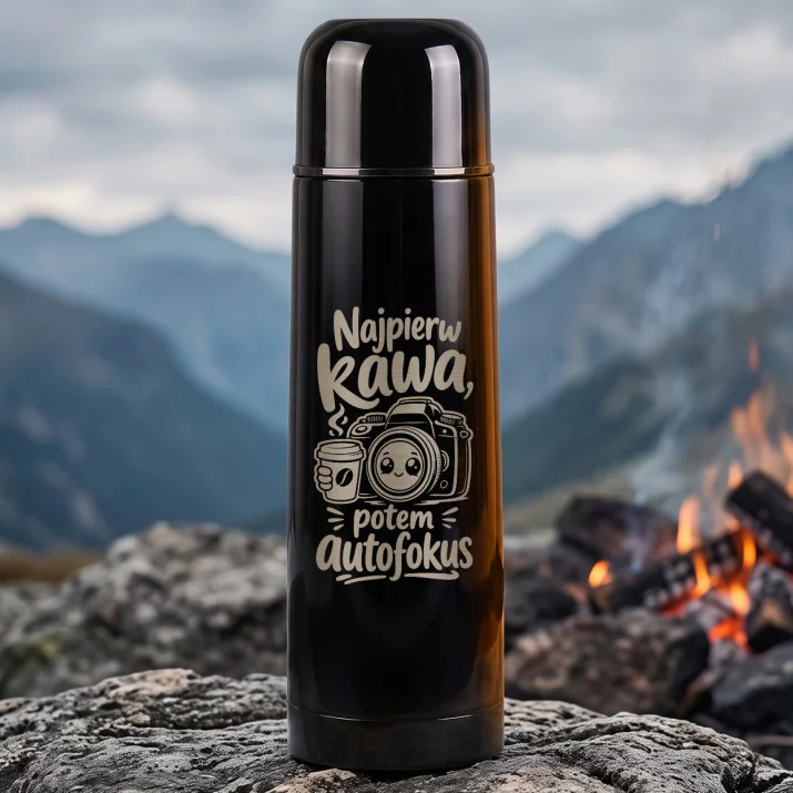 Termos 500ml Dla Fotografa Prezent Dla Mężczyzny: Najpierw Kawa, Potem Autofokus Termos 500ml Dla Fotografa Prezent Dla Mężczyzny: Najpierw Kawa, Potem Autofokus