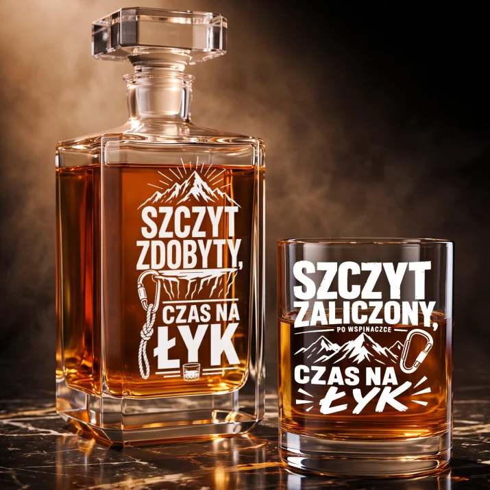 Zestaw Do Whisky Dla Wspinacza Prezent Dla Mężczyzny: Szczyt Zdobyty, Czas Na Łyk Zestaw Do Whisky Dla Wspinacza Prezent Dla Mężczyzny: Szczyt Zdobyty, Czas Na Łyk