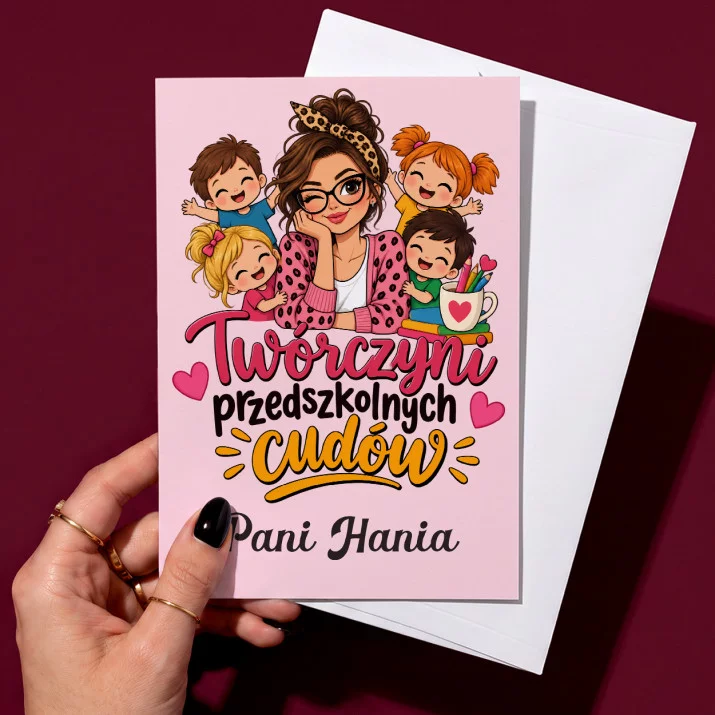 Kartka Personalizowana Na Dzień Nauczyciela Przedszkole Prezent Dla Nauczyciela Kobiety: Twórczyni Przedszkolnych Kartka Personalizowana Na Dzień Nauczyciela Przedszkole Prezent Dla Nauczyciela Kobiety: Twórczyni Przedszkolnych