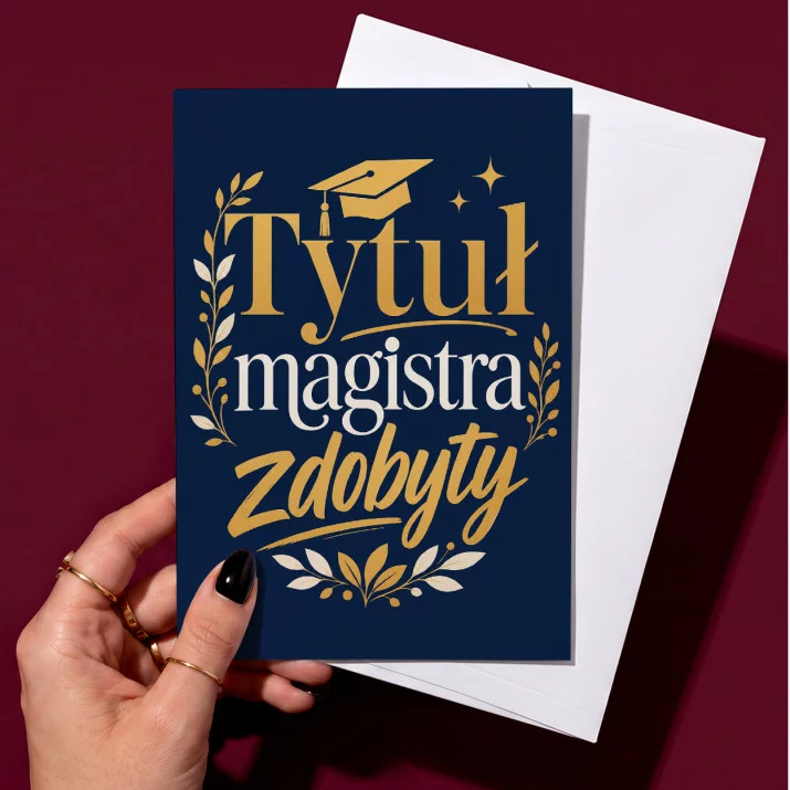 Kartka z Życzeniami Na Obronę Magistra Dla Kobiety: Sukces Akademicki