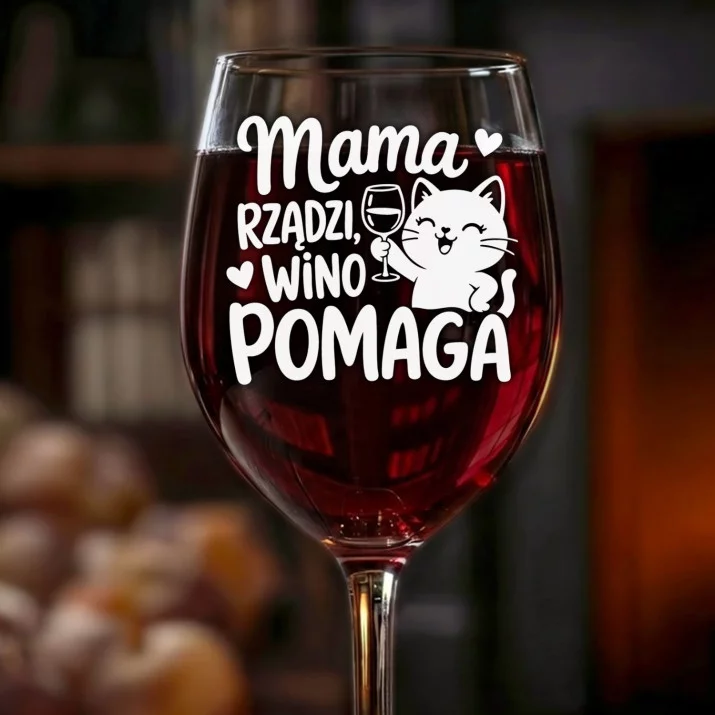 Kieliszek Do Wina Dla Mamy Prezent Na Dzień Mamy Dla Kobiety: Mama Rządzi, Wino Pomaga Kieliszek Do Wina Dla Mamy Prezent Na Dzień Mamy Dla Kobiety: Mama Rządzi, Wino Pomaga