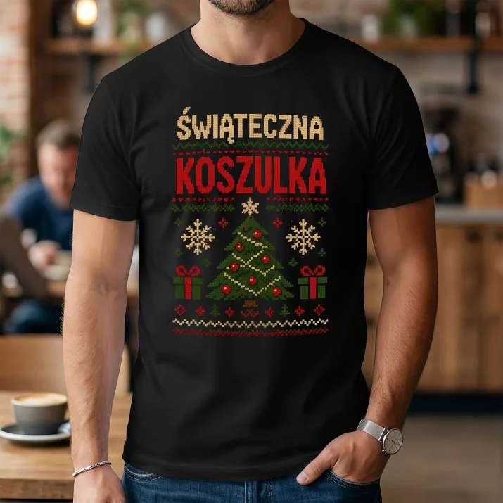 Koszulka Męska Na Święta Prezent Dla Mężczyzny: Świąteczna Koszulka