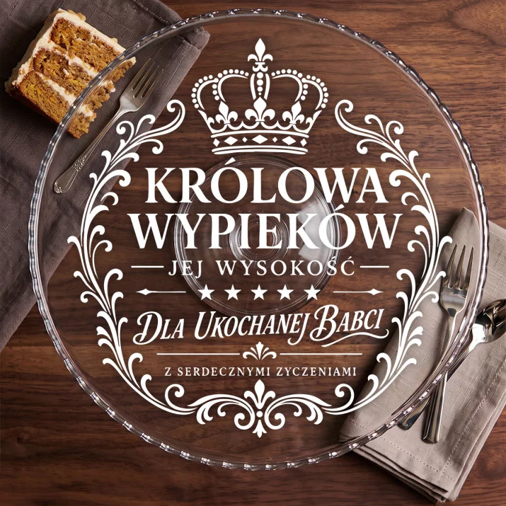 Patera Na Ciasto Dla Babci Prezent Na Dzień Babci Dla Kobiety: Królowa Wypieków Patera Na Ciasto Dla Babci Prezent Na Dzień Babci Dla Kobiety: Królowa Wypieków