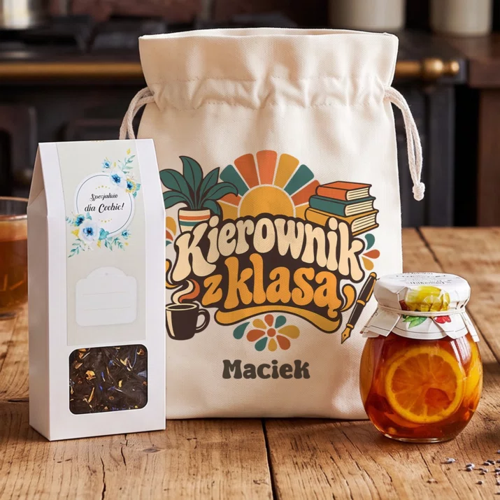 Zestaw Prezentowy z Herbatą Dla Kierownika Prezent Dla Mężczyzny: Kierownik Z Klasą