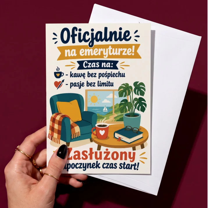 Kartka z Życzeniami Dla Emeryta Na Emeryturę Dla Mężczyzny: Czas Zasłużonego Kartka z Życzeniami Dla Emeryta Na Emeryturę Dla Mężczyzny: Czas Zasłużonego