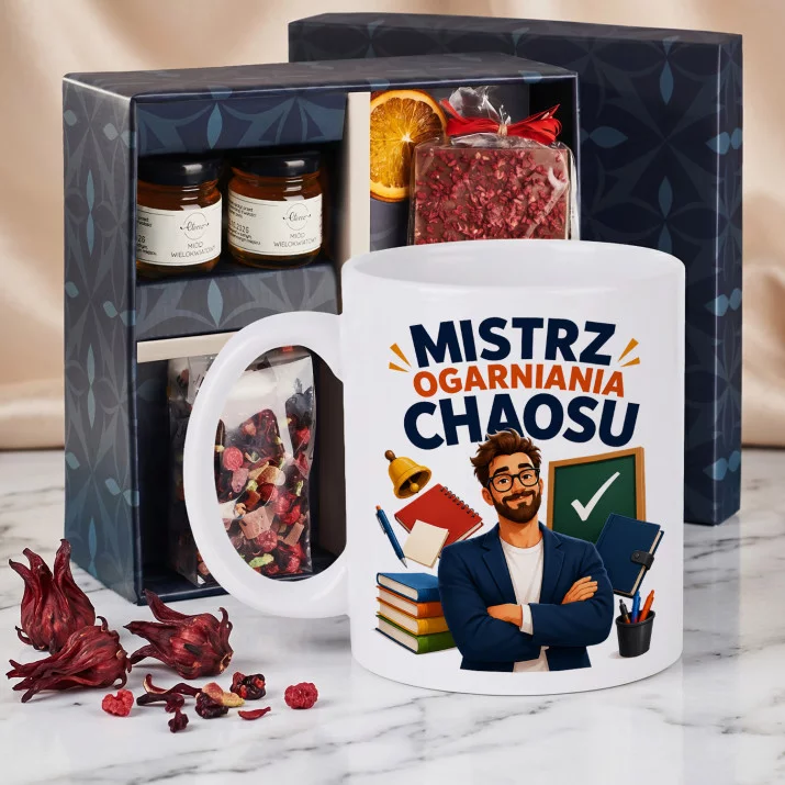 Zestaw Prezenowy Z Kubkiem Dla Wychowawcy Na Dzień Nauczyciela: Mistrz Ogarniania Chaosu