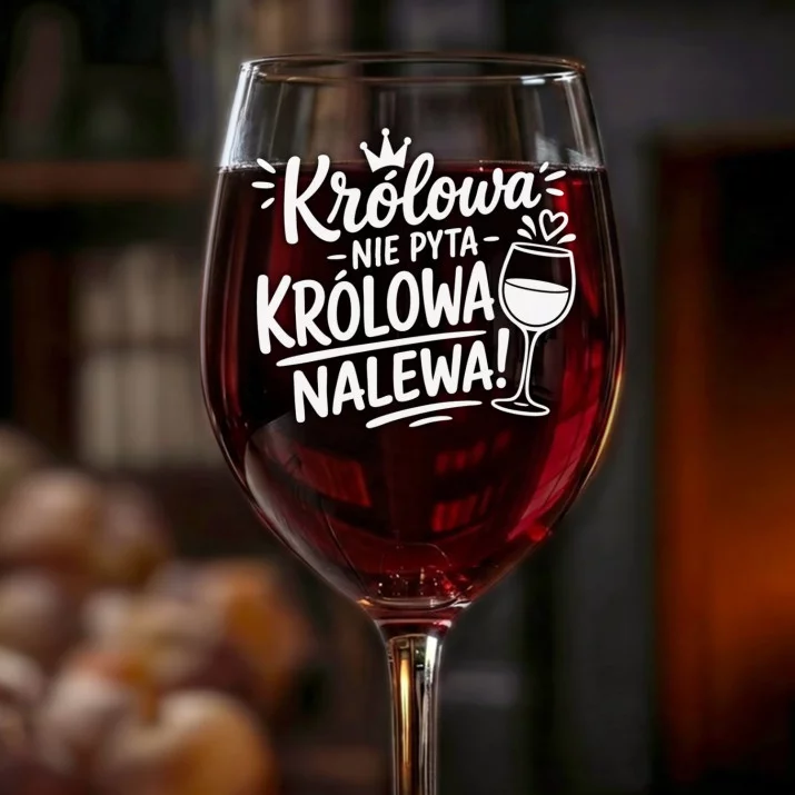 Kieliszek Do Wina Na Święta Prezent Dla Kobiety: Królowa Nalewa Grawer