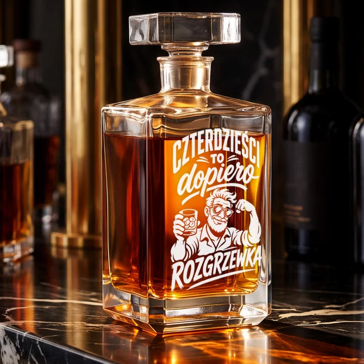 Karafka Do Whisky z Grawerem Na 40Stke Prezent: Męska Rozgrzewka Karafka Do Whisky z Grawerem Na 40Stke Prezent: Męska Rozgrzewka