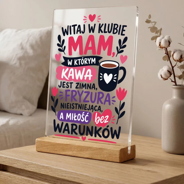 Druk Na Szkle Na Pierwszy Dzień Mamy Prezent Dla Mamy Kobiety: Klub Mam – Zimna Kawa