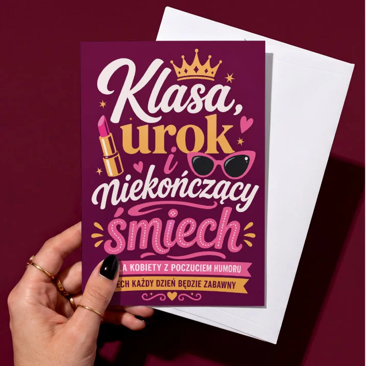 Kartka z Życzeniami Na 60 Urodziny Dla 60 Latki Kobiety: Zabawna Elegancja