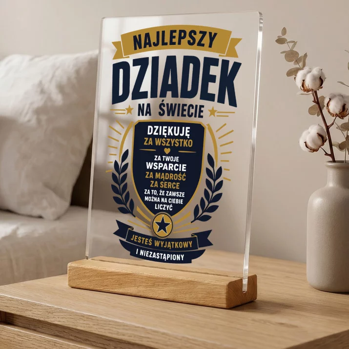 Druk Na Szkle Na Dzień Dziadka Prezent Dla Dziadka Mężczyzny: Najlepszy Dziadek Emblemat Druk Na Szkle Na Dzień Dziadka Prezent Dla Dziadka Mężczyzny: Najlepszy Dziadek Emblemat