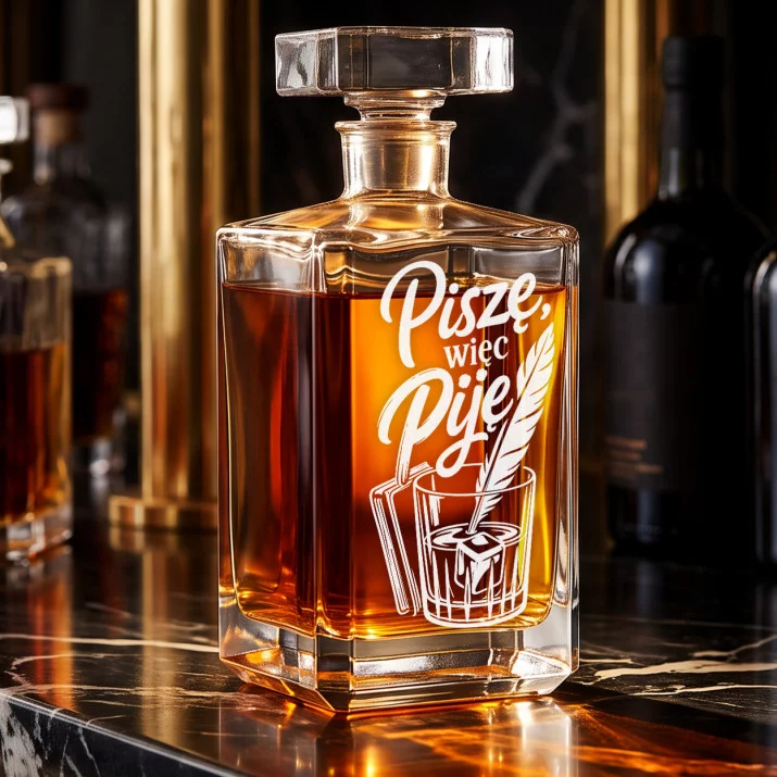 Karafka Do Whisky z Grawerem Dla Pisarza Prezent: Wena I Whisky Karafka Do Whisky z Grawerem Dla Pisarza Prezent: Wena I Whisky