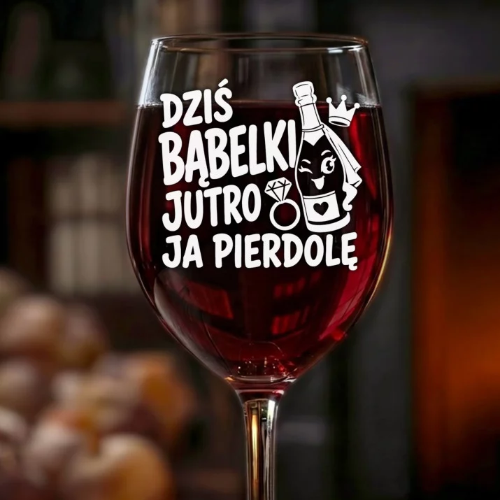 Kieliszek Do Wina Na Wieczór Panieński Prezent Dla Kobiety: Dziś Bąbelki