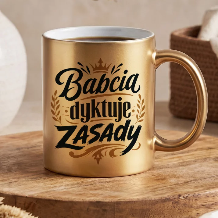 Złoty Kubek Dla Babci Prezent Na Dzień Babci Dla Kobiety: Babcina Deklaracja Złoty Kubek Dla Babci Prezent Na Dzień Babci Dla Kobiety: Babcina Deklaracja