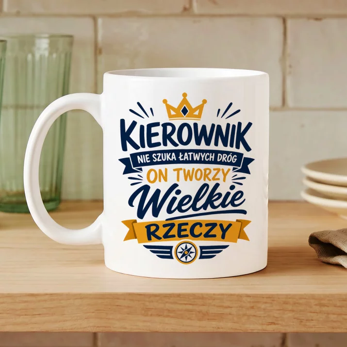 Kubek Z Nadrukiem Dla Kierownika Prezent Dla Mężczyzny: Kierownik Twórca Kubek Z Nadrukiem Dla Kierownika Prezent Dla Mężczyzny: Kierownik Twórca