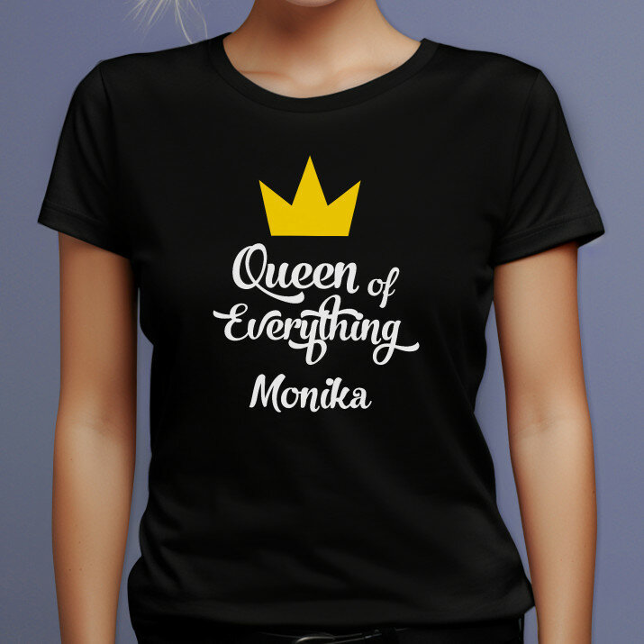 queen of everything - Czarna koszulka damska