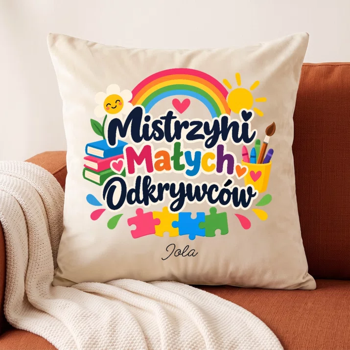 Poduszka Dekoracyjna Dla Pani Z Przedszkola Prezent Dla Kobiety: Mistrzyni Małych