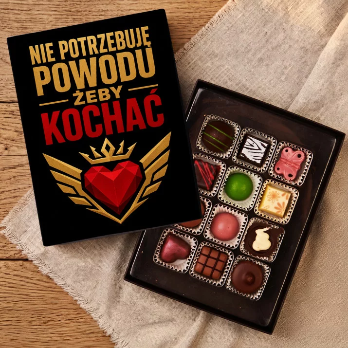 Czekoladki Na Walentynki Prezent Na Rocznicę Dla Mężczyzny: Kocham Bez Powodu Czekoladki Na Walentynki Prezent Na Rocznicę Dla Mężczyzny: Kocham Bez Powodu