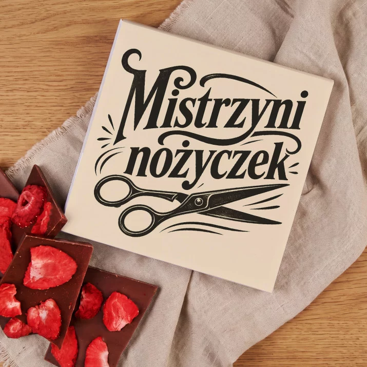 Czekolada Z Truskawkami Dla Fryzjerki Prezent Dla Kobiety: Nożyczkowa Elegancja Czekolada Z Truskawkami Dla Fryzjerki Prezent Dla Kobiety: Nożyczkowa Elegancja