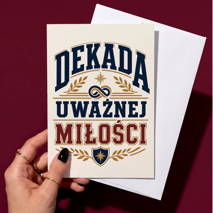 Kartka z Życzeniami Na 10 Rocznicę Ślubu Dla Pary: Subtelna Dekada