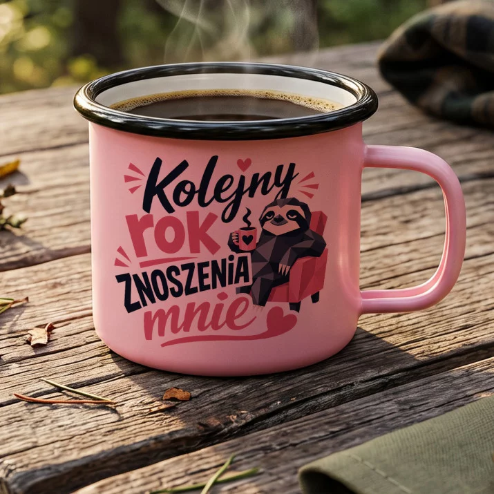 Kubek Emaliowany Na Rocznicę Ślubu Prezent Na Walentynki Dla Kobiety: Szlachetny Emblemat Kubek Emaliowany Na Rocznicę Ślubu Prezent Na Walentynki Dla Kobiety: Szlachetny Emblemat