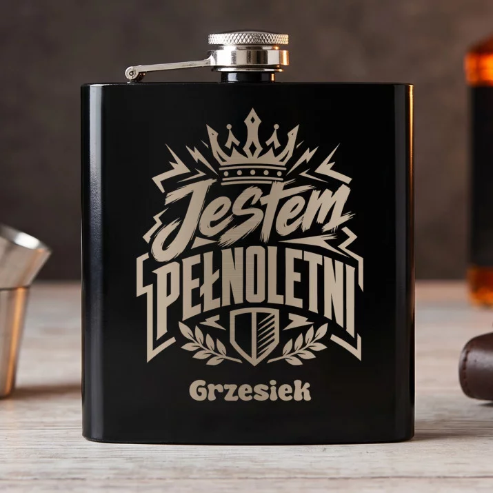 Piersiówka Z Grawerem Na Osiemnastkę Prezent Dla Mężczyzny: Manifest Dorosłości Piersiówka Z Grawerem Na Osiemnastkę Prezent Dla Mężczyzny: Manifest Dorosłości