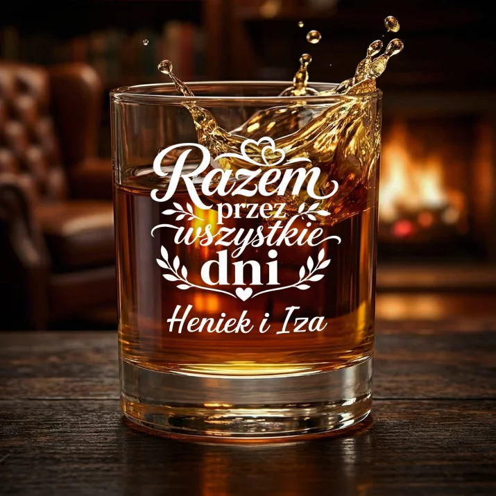 Szklanki Do Whisky z Grawerem Na Rocznicę Ślubu Prezent Na Walentynki Dla Pary: Razem Przez Wszystkie Dni Szklanki Do Whisky z Grawerem Na Rocznicę Ślubu Prezent Na Walentynki Dla Pary: Razem Przez Wszystkie Dni