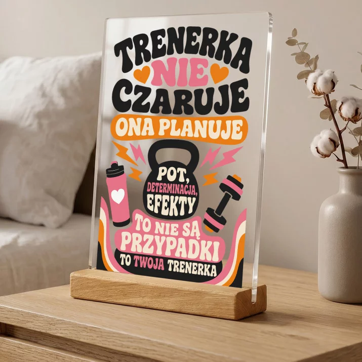 Druk Na Szkle Dla Trenerki Personalnej Prezent Dla Kobiety: Trenerka Nie Czaruje